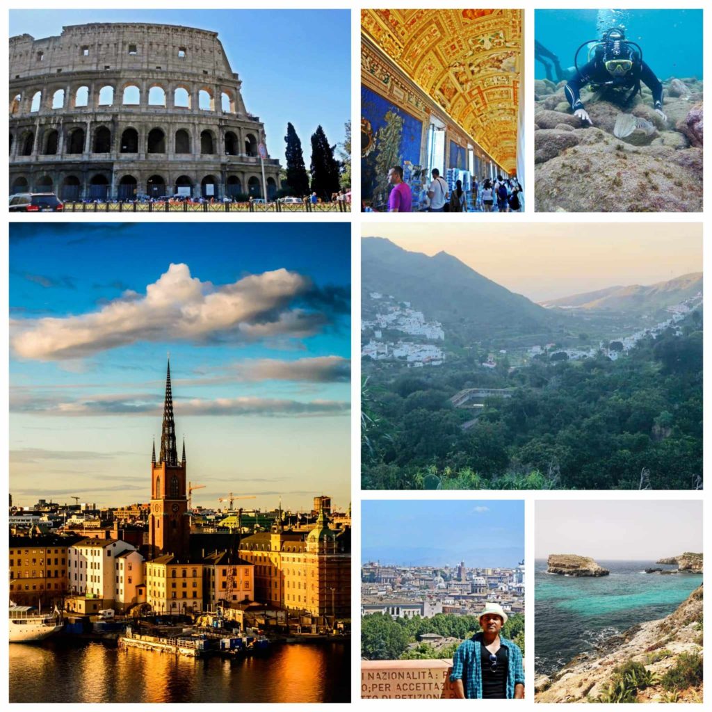 Stockholm Sweden Downtown, Rome, Vatican city, The Colosseum, Scuba Diving, Canary Island, Malta, Europe